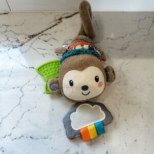 Infantino Plush Monkey Musical Pull Toy Taggie Baby‎ Teething Toy 11"